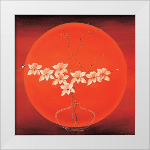 Vase in circle IV White Modern Wood Framed Art Print by Leijs, Karin