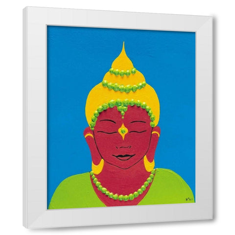 Buddha II White Modern Wood Framed Art Print by Hedy