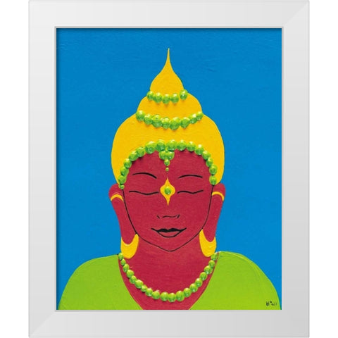 Buddha II White Modern Wood Framed Art Print by Hedy