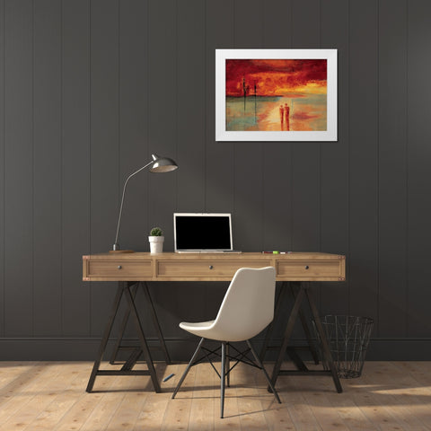 Far away II White Modern Wood Framed Art Print by Christiaans, Dien