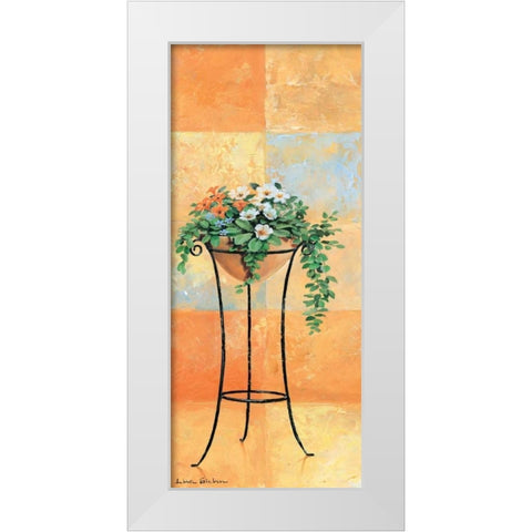 Flowers and tiles I White Modern Wood Framed Art Print by Gieben, Lina