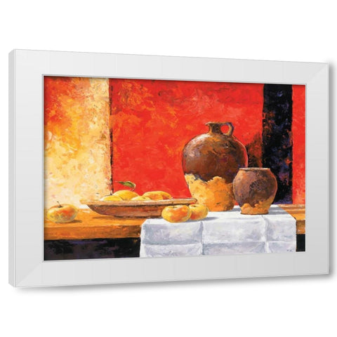 Stillife with apples I White Modern Wood Framed Art Print by Nauts, Frans