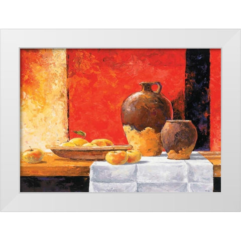 Stillife with apples I White Modern Wood Framed Art Print by Nauts, Frans