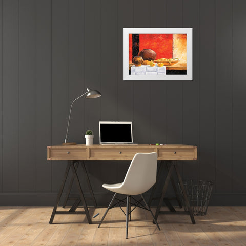 Stillife with apples II White Modern Wood Framed Art Print by Nauts, Frans