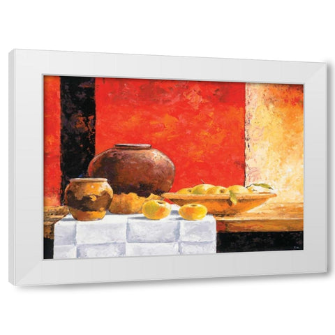 Stillife with apples II White Modern Wood Framed Art Print by Nauts, Frans