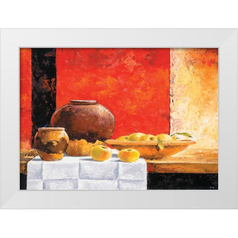 Stillife with apples II White Modern Wood Framed Art Print by Nauts, Frans