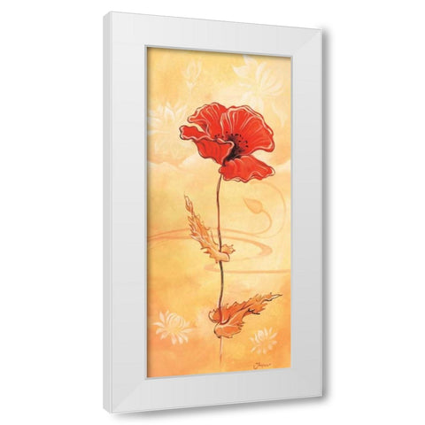 Single red I White Modern Wood Framed Art Print by Jasper