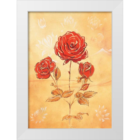 Three reds II White Modern Wood Framed Art Print by Jasper