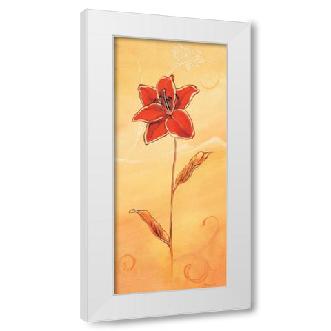 Single red III White Modern Wood Framed Art Print by Jasper
