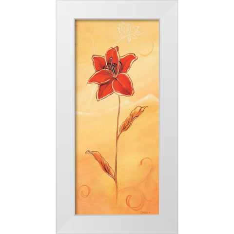 Single red III White Modern Wood Framed Art Print by Jasper