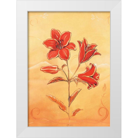 Three reds II White Modern Wood Framed Art Print by Jasper