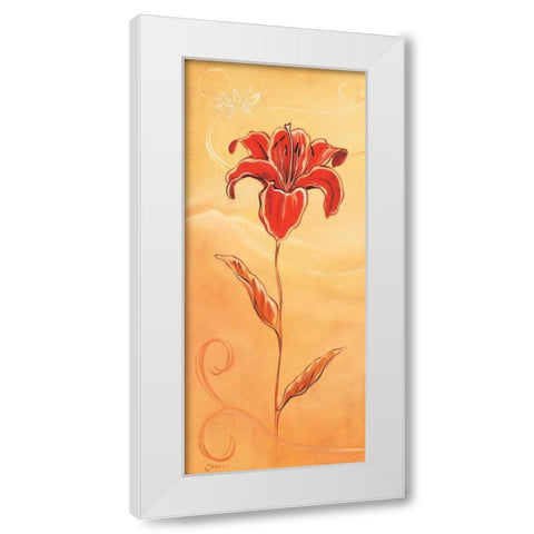 Single red IV White Modern Wood Framed Art Print by Jasper