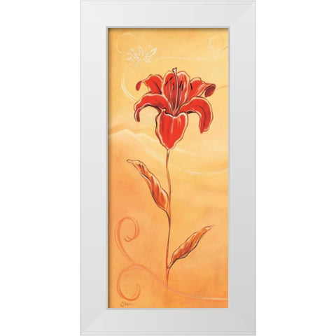 Single red IV White Modern Wood Framed Art Print by Jasper