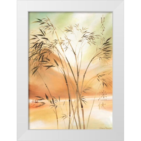 Bamboo wave II White Modern Wood Framed Art Print by Prosnov, Valerie