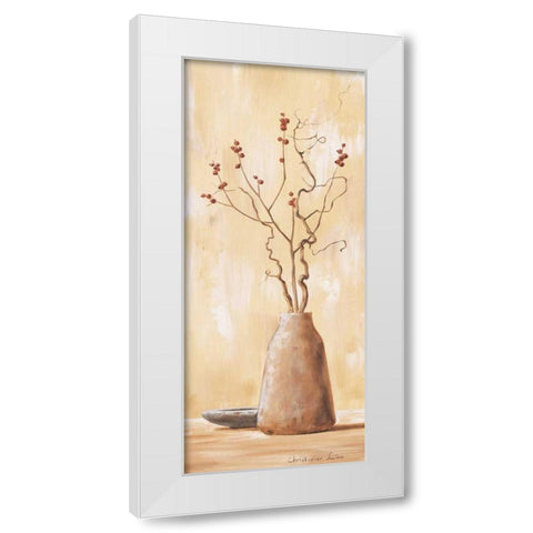 Red berries V White Modern Wood Framed Art Print by Lien, Christopher