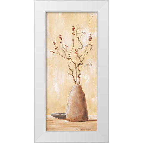 Red berries V White Modern Wood Framed Art Print by Lien, Christopher