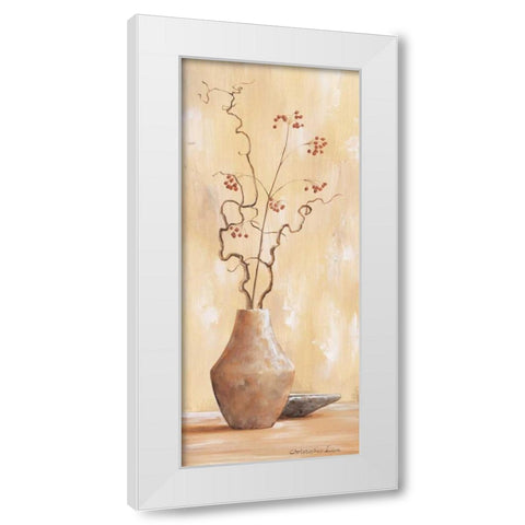 Red berries VI White Modern Wood Framed Art Print by Lien, Christopher