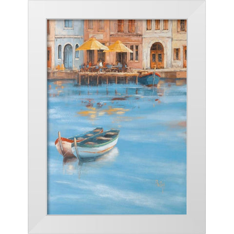 View on water II White Modern Wood Framed Art Print by Burgy