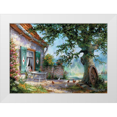 Happy chickens White Modern Wood Framed Art Print by Withaar, Reint