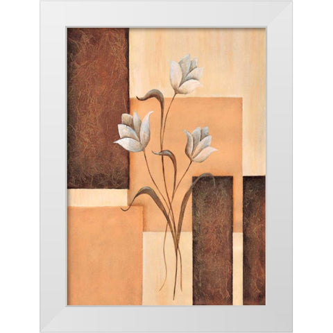 Tulips on blocks II White Modern Wood Framed Art Print by Hedy