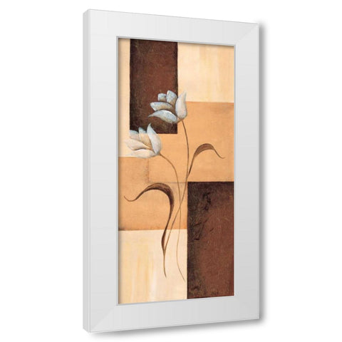 Tulips on blocks III White Modern Wood Framed Art Print by Hedy