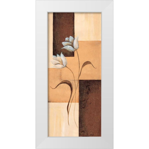 Tulips on blocks III White Modern Wood Framed Art Print by Hedy
