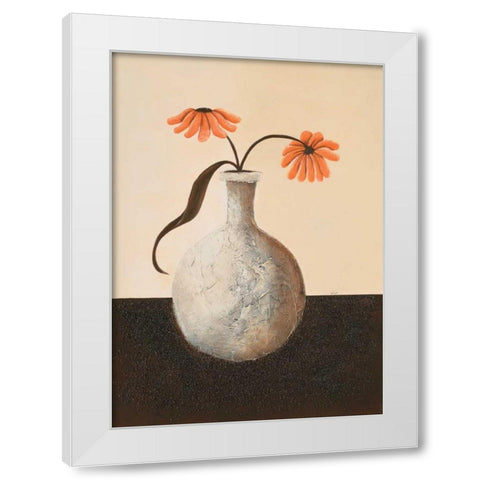 Orange beauty  I White Modern Wood Framed Art Print by Hedy