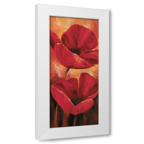Poppies II White Modern Wood Framed Art Print by Lotus, Lenna