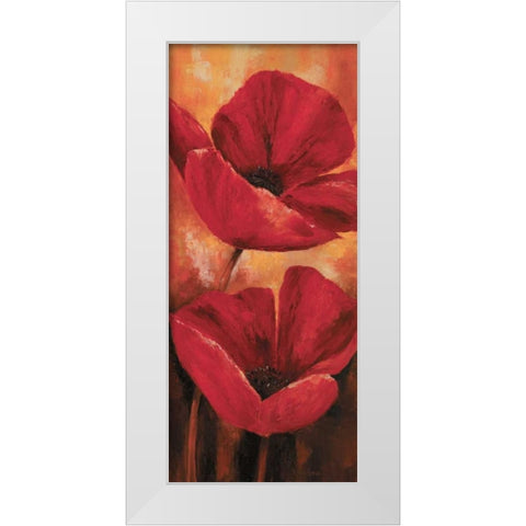 Poppies II White Modern Wood Framed Art Print by Lotus, Lenna