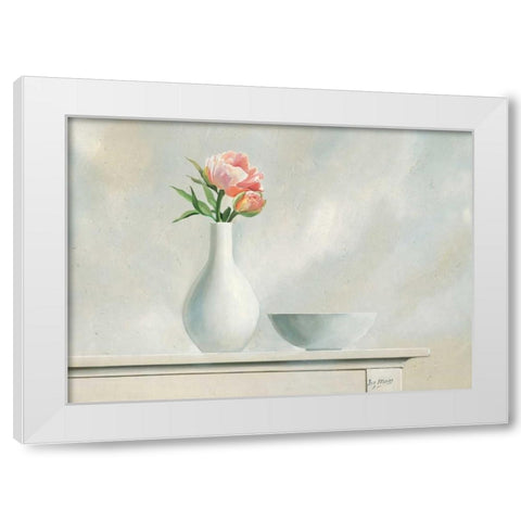 Pink Dream I White Modern Wood Framed Art Print by Maas, Isa