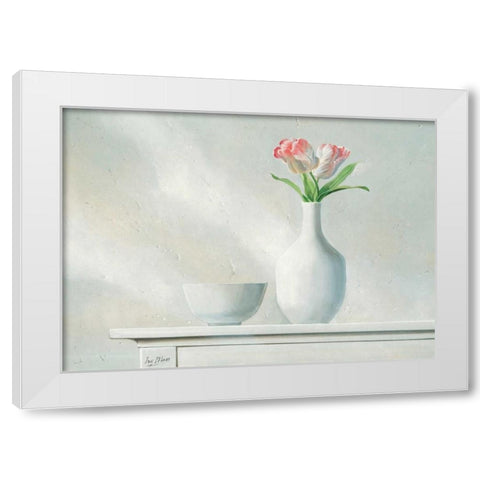 Pink Dream II White Modern Wood Framed Art Print by Maas, Isa