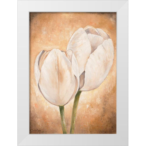 Tulip on beige II White Modern Wood Framed Art Print by Lotus, Lenna