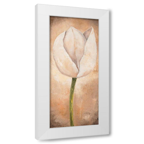 Tulip on beige III White Modern Wood Framed Art Print by Lotus, Lenna
