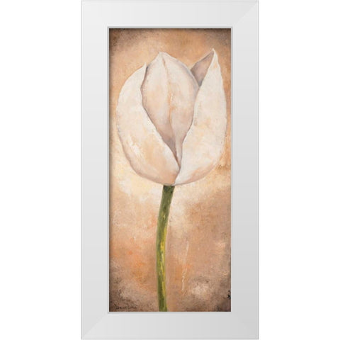 Tulip on beige III White Modern Wood Framed Art Print by Lotus, Lenna