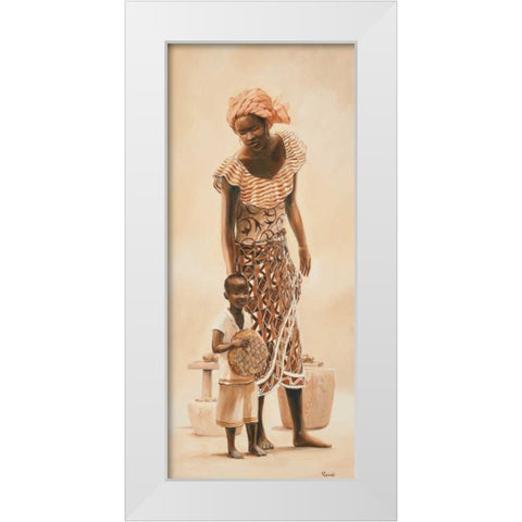 African life I White Modern Wood Framed Art Print by Renee