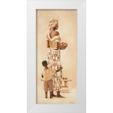 African family I White Modern Wood Framed Art Print by Renee