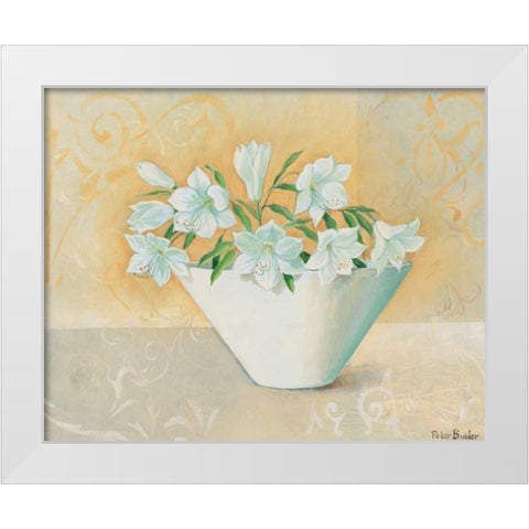 Bowl with beauties III White Modern Wood Framed Art Print by Butler, Peter