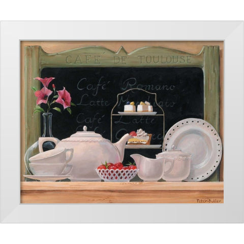 Cafe de Toulouse White Modern Wood Framed Art Print by Butler, Peter
