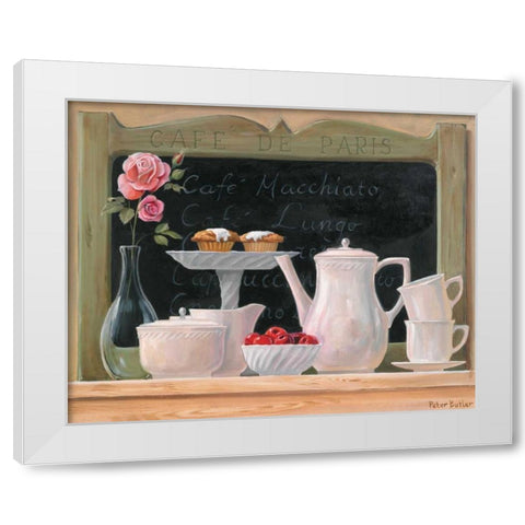 Cafe de Paris White Modern Wood Framed Art Print by Butler, Peter