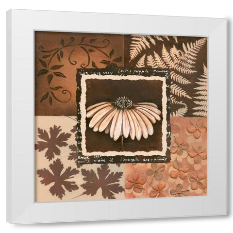 Flower in square IV White Modern Wood Framed Art Print by Hedy