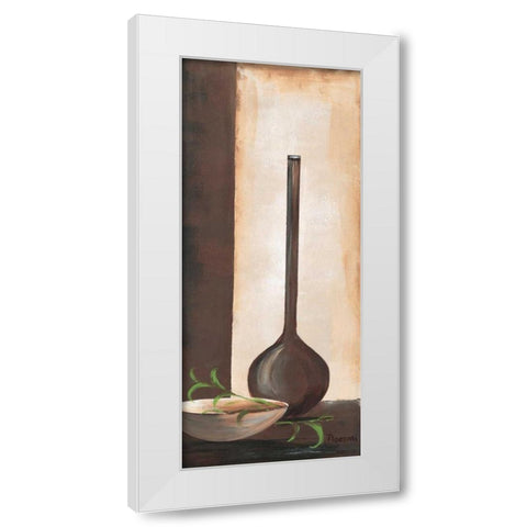 Brown vase I White Modern Wood Framed Art Print by Florenti, Isa