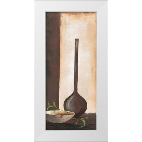 Brown vase I White Modern Wood Framed Art Print by Florenti, Isa