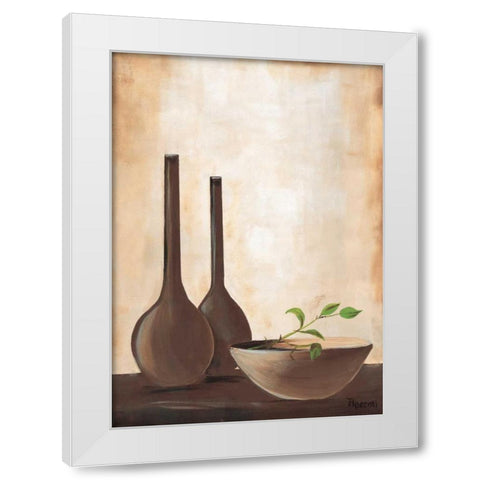 Brown vase II White Modern Wood Framed Art Print by Florenti, Isa