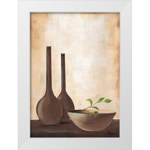 Brown vase II White Modern Wood Framed Art Print by Florenti, Isa