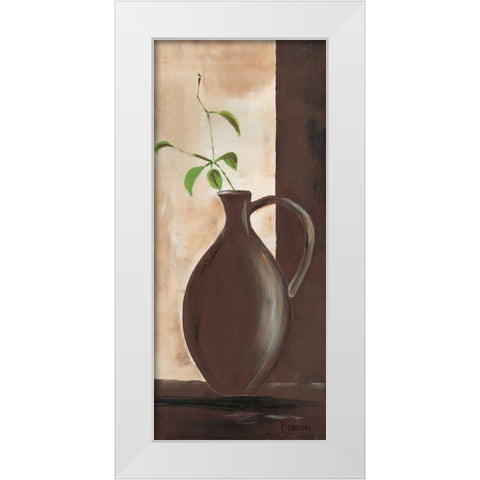 Brown vase III White Modern Wood Framed Art Print by Florenti, Isa