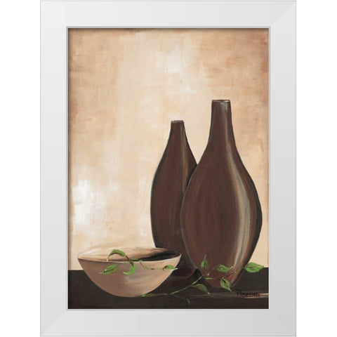 Brown vase IV White Modern Wood Framed Art Print by Florenti, Isa