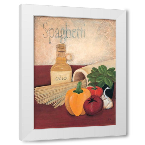 Spaghetti White Modern Wood Framed Art Print by Hedy