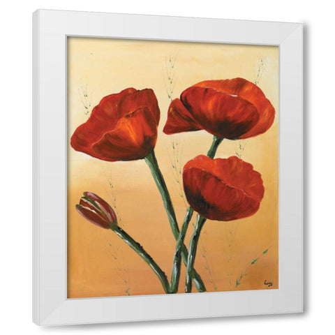 Red II White Modern Wood Framed Art Print by Leny