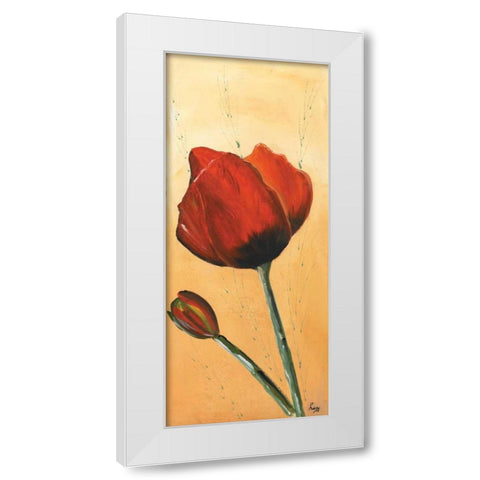 Red III White Modern Wood Framed Art Print by Leny