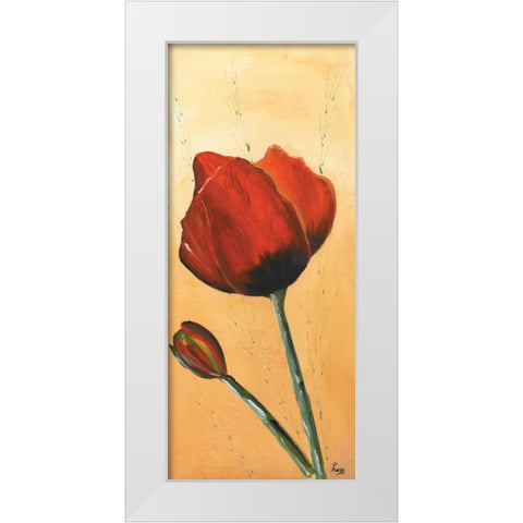 Red III White Modern Wood Framed Art Print by Leny